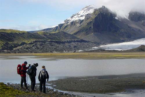 Proglacial lake in front of the terminus of Kviarjokull, Iceland. 