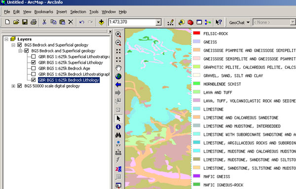 WMS legend displayed on the map layer in ArcMap