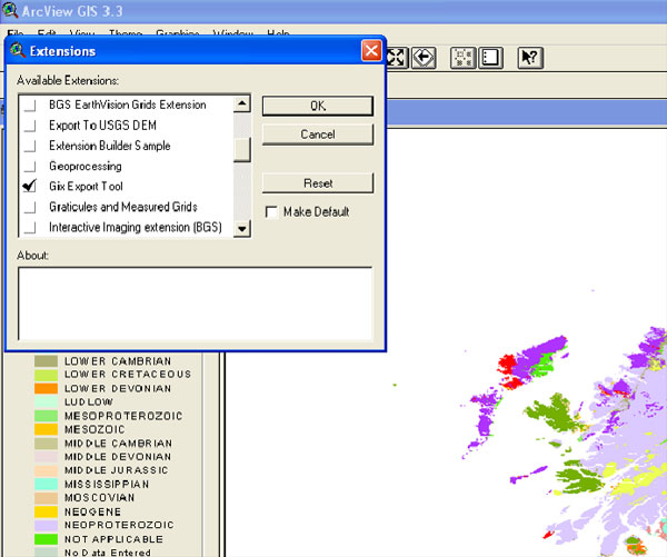 Loading the Gix ArcView extension