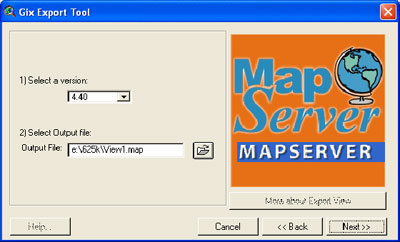 Gix export tool, selecting output file