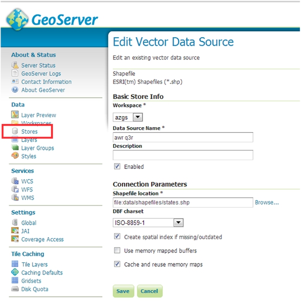 Edit Vector Data Source in GeoServer