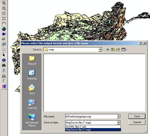 Saving output from the MXD2WMS tool