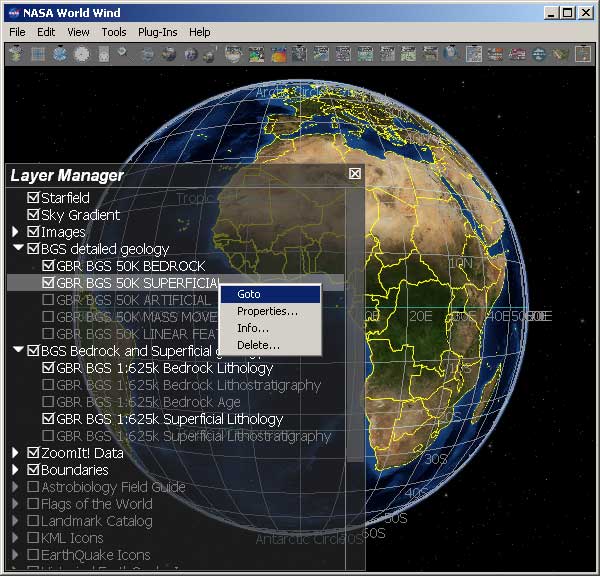 Adding available layers to the globe in .NET NASA World Wind