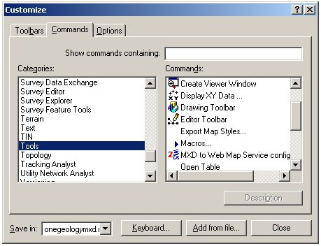 Adding the MXD2WMS tool to ArcMap